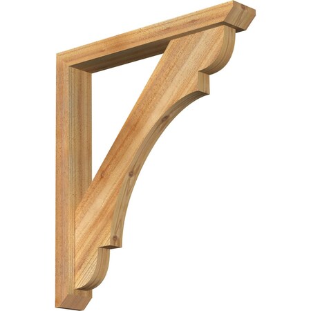 Olympic Slat Rough Sawn Bracket W/ Offset Brace, Western Red Cedar, 4W X 26D X 30H